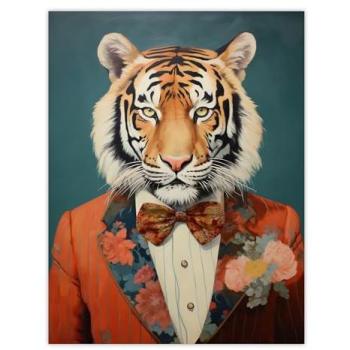 Whimsical Blue Tiger Tuxedo Picture