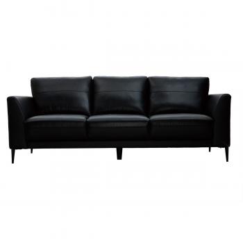 MILIBOO Sofá de cuero 3 plazas negro Joplin