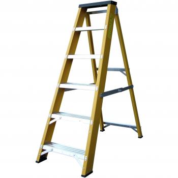 BritGlass 6‑Tier Swingback Step Ladder – Premium Quality