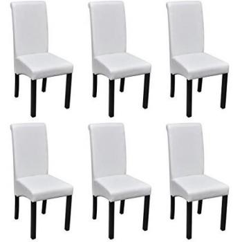 Asiento para cocina y comedor: banco de cuero artificial blanco