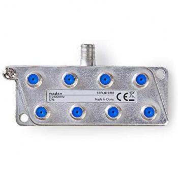 F‑Type 8‑Channel Satellite Splitter for Virgin Sky BOX TV – DC Pass Included