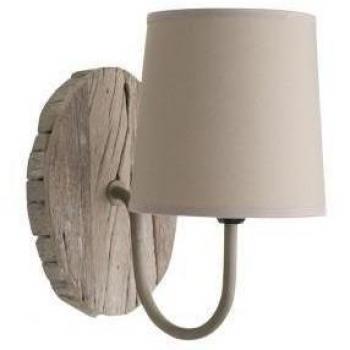 Applique murale Corep REKUP-Applique murale patère ronde Bois & Coton Ø18cm Gris Bleu