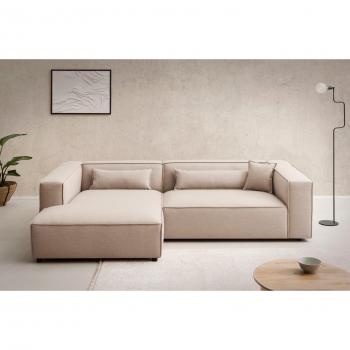 PIARA XXL L‑Sofa mit Kedernaht – optional Ottomane links