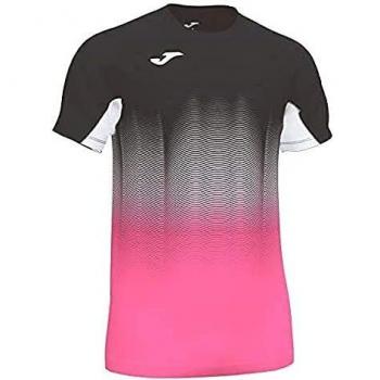 T-Shirt Joma Elite VII manica corta nera, bianca e rosa