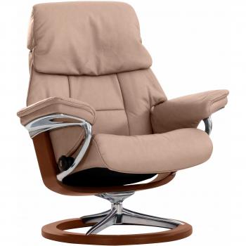 Stressless® Sessel Ruby, Größe S, Gestell aus Eiche & Wenge, mit Signature Base, in Braun/Schwarz