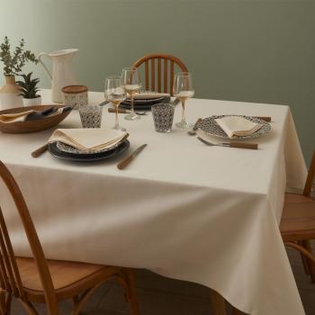 Nappe en coton traité Teflon beige 180 x 300 cm