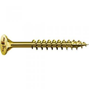Spax R88094 3,5 x 40 mm Senkkopf mit Spitze/Kreuzschlitz‑PZ – 1000 Stk. – galvanisch verzinkt gelb