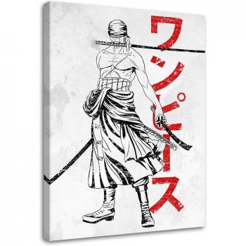 Samurai with Twin Swords Canvas 40x60 Red