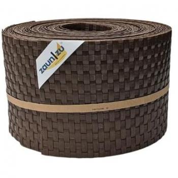 Braun gefärbte Sichtschutzstreifen Rattan für Doppelstabmatten 10x 2,55m