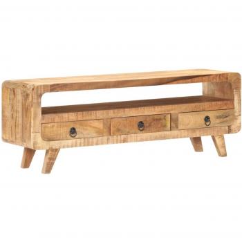 TV-Schrank im industriellen Stil, 117x30x41 cm aus Mango-Massivholz