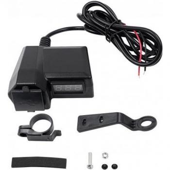 Praktisches Motorrad USB Ladegerät mit Voltmeter