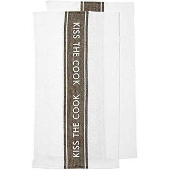 Kiss the Cook 2-Pack Slate Grey Kitchen Towels