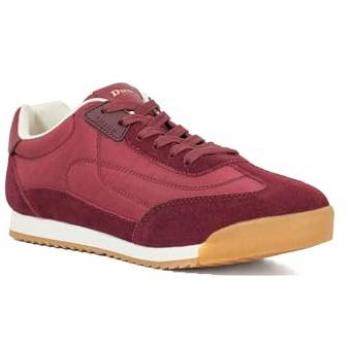 Charcoal Burgundy Slip‑Ons