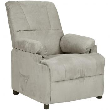 Bequemer Relaxsessel in hellgrauer Wildleder‑Farbe