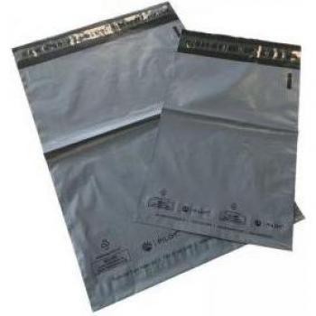 Pilot Mail Bag – Grey/Black, Opaque Polyethylene, 161 × 240 mm + 40 mm Lip, Sticky Lip, 2000 pcs