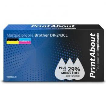 Tambour PrintAbout pour Brother DR‑243CL – Noir et 3 Couleurs