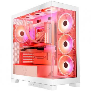 MODECOM Volcano SPACE APEX ARGB Midi Tower Case Bianco con 2 Porte USB 3.0 e Type-C, compatibile Micro ATX e Mini ITX