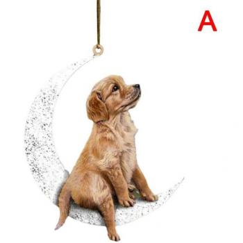 Colgante decorativo de peluche para retrovisor Cachorro en la Luna