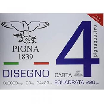 Pigna Pignaquattro Blocco 4 Angoli Carta Liscia Squadrata 24 x 33 cm Multicolore