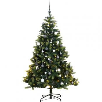 Albero di Natale artificiale 240 cm con 300 LED e decorazioni