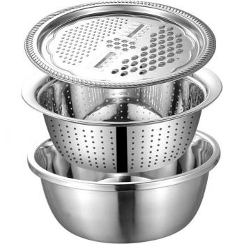 Set culinaire T‑Q – Bols, râpe et coupe‑légumes en acier