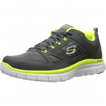 Skechers Flex Advantage Tune In Men's Running Shoe, Charcoal/Lime, Size 41 EU (7 Herren UK)