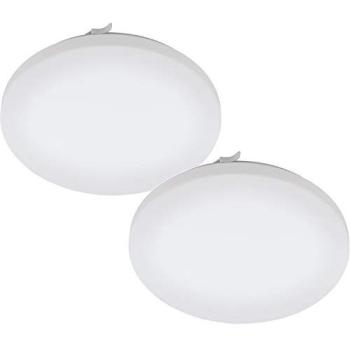 Double White Wall‑Mount Ceiling Fixtures – 17.3 W LED, Plastic Shade, Loop Mounts