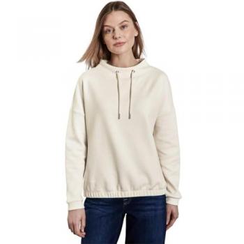Langarmshirt Damen Street One – Größe 42, Lucid‑Weiß, Polyester/ Baumwolle