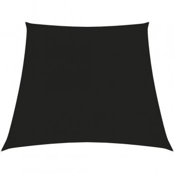 Voile d'ombrage trapézoïdale en tissu Oxford noir 3/4x3 m