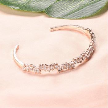 Trendy Rose Gold Clear Crystal Twist Jewelry for Women