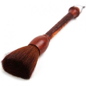 Chinese Sandalwood Tea Cleaning Brush with Horsehair and Dragon Design