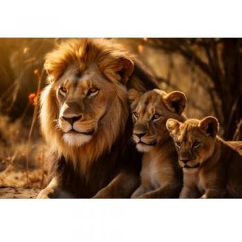 Peinture Lion sur Verre 80x120 cm