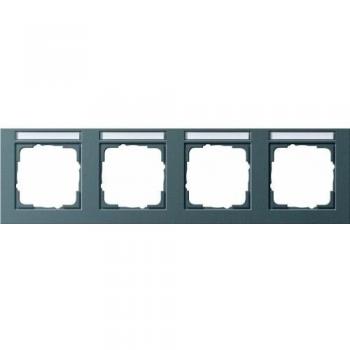 Gira E2 Anthracite 4-Gang Frame with Label Field