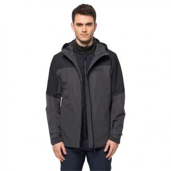 Jack Wolfskin GLAABACH 3-in-1-Jacke für Herren, XXL, schwarz