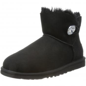 UGG Australia Women's Mini Bailey Button 3352 W Boots, Black, 4.5 UK