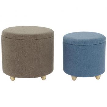 Repose-Pieds Chic en Bois et Tissu 50x50x45 cm