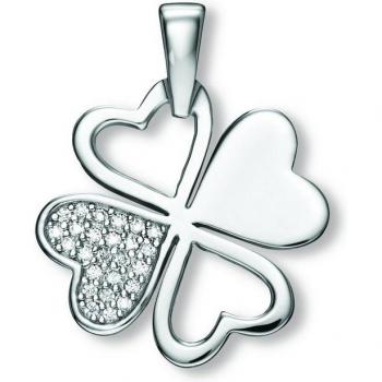 ONE ELEMENT Damen Kettenanhänger Kleeblatt Zirkonia