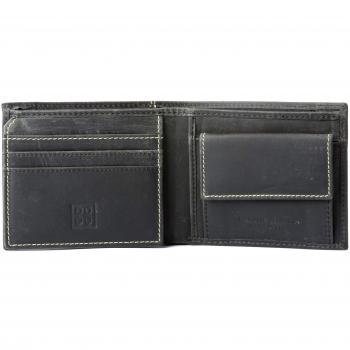 Pecorino di Portafoglio Uomo Vintage in Pelle Nera, Zip