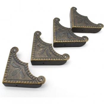 Retro Bronze Eckschützer, 48mm, Metall, 12 Stück