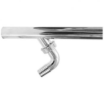 Vidange Pneumatique Chromée – Tube pour Machine à Laver, Ø 30 mm, Longueur 300 mm