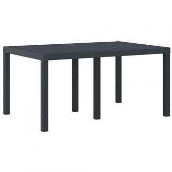 VidaXL Medium Outdoor Table – Anthracite, Poly Rattan Finish