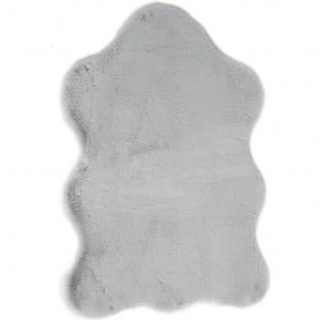 Homcom Hochflor Teppich aus Kunstfell 80 x 55 cm Grau