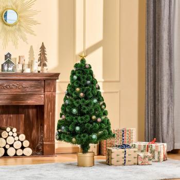 FT Prelit Fiber Optic Christmas Tree with Golden Stand