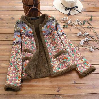 Abrigo Floral de Manga Larga ZANZEA para el Invierno