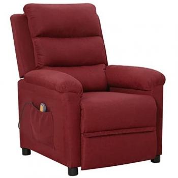 VidaXL Stoff Massagesessel Weinrot