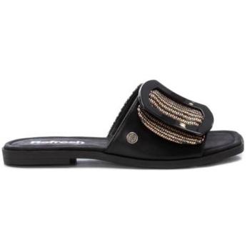 Mujer Refresh: Sandalia Negra Plano, Talla 40