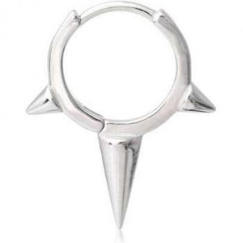 Piercing de hombre Earcandy Kratos en plata de ley 925 con acabado en rodio