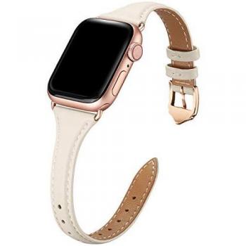 WFEAGL Compatible Watch Strap 38mm 40mm 42mm 44mm Slim Leather Sport Replacement