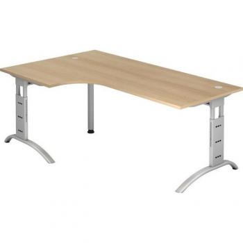 Office Pro 82S – Scrivania in Quercia con finitura Argentea, regolabile in altezza
