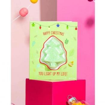 Mint Choc Chip Holiday Bath Bomb with Card 50g